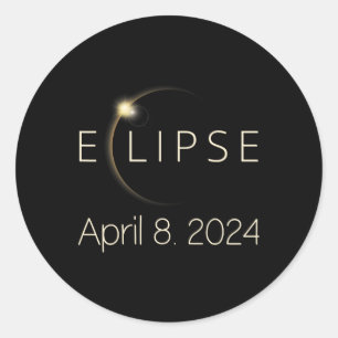 Solar Eclipse Shirt 8. April 2024 Gesamtsolarklamm Runder Aufkleber