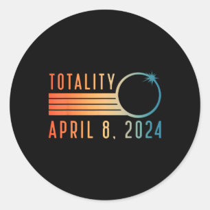 Solar Eclipse Shirt 8. April 2024 Totality Solar E Runder Aufkleber
