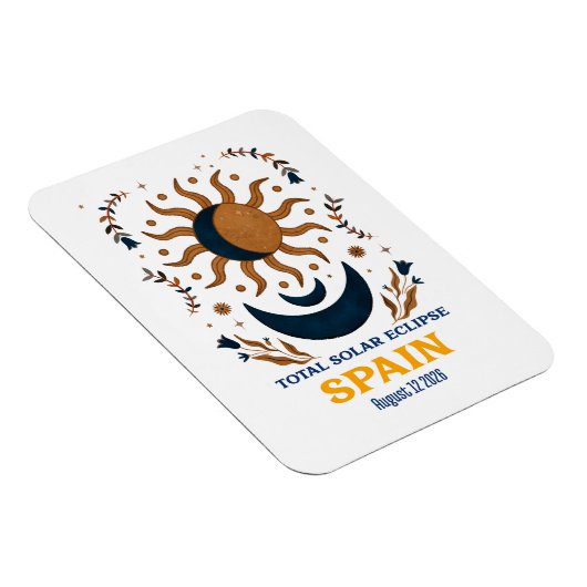Solar Eclipse Spanien August 2026 insgesamt Magnet (Rechte Seite)