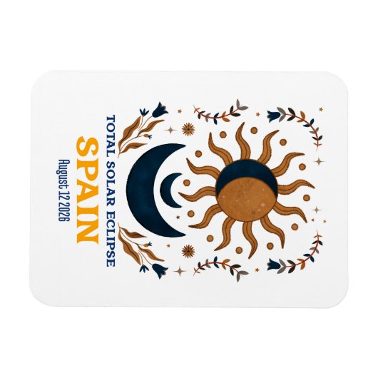Solar Eclipse Spanien August 2026 insgesamt Magnet (Horizontal)