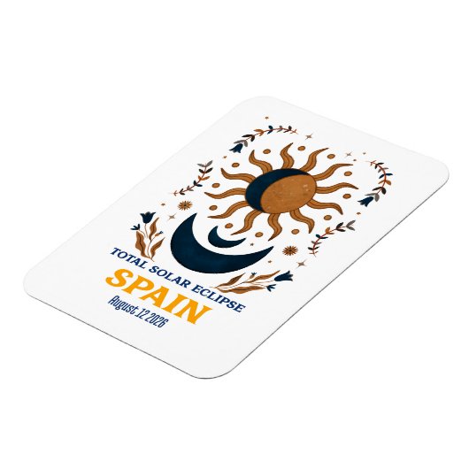 Solar Eclipse Spanien August 2026 insgesamt Magnet (Linke Seite)