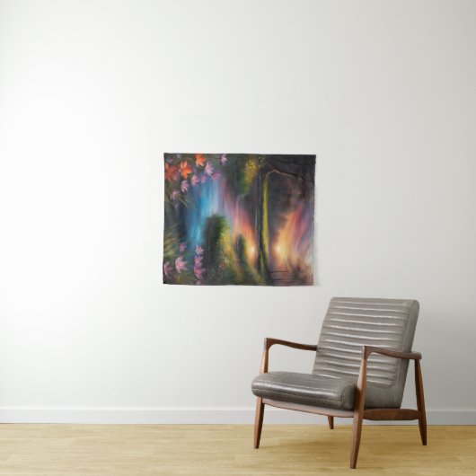 Solar Eclipse Spring Wildblumen Stream Sun Sky Wandteppich (Beispiel (Horizontal))