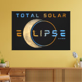 SOLAR ECLIPSE-SYSTEM INSGESAMT 8. APRIL 2024 LEINWANDDRUCK (Insitu (Wohnzimmer))
