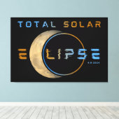 SOLAR ECLIPSE-SYSTEM INSGESAMT 8. APRIL 2024 LEINWANDDRUCK (Insitu (Holzboden))