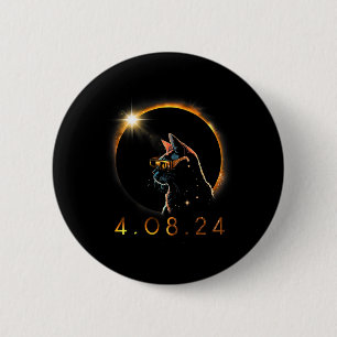 Solar Eclipse T Cat Wearing Solar Eclipse Brille Button