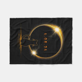 Solar Eclipse T Cat Wearing Solar Eclipse Brille Fleecedecke (Vorderseite (Horizontal))