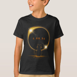 Solar Eclipse T Cat Wearing Solar Eclipse Brille T-Shirt