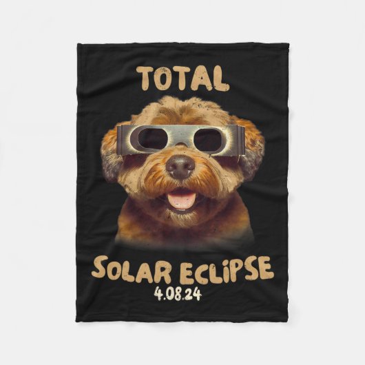 Solar Eclipse T Hunde mit Sonnenbrille Fleecedecke (Vorderseite)