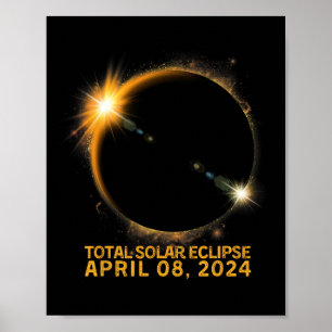 Solar-Eclipse-T-Shirt 2024 Gesamtsolarausstoß 4,08 Poster