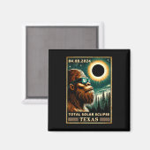 Solar Eclipse Texas 2024 Bigfoot Eclipse Gle Magnet (Vorderseite/Rückseite)
