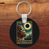Solar Eclipse Texas 2024 Bigfoot Eclipse Gle Schlüsselanhänger (Vorderseite)