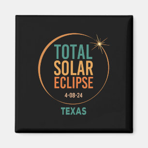 Solar Eclipse Texas 8. April 2024 Insgesamt Magnet