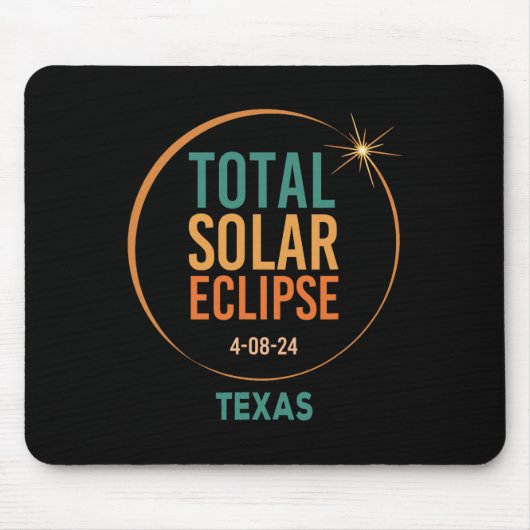 Solar Eclipse Texas 8. April 2024 Insgesamt Mousepad (Vorne)