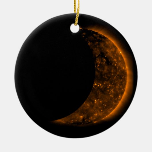Solar Eclipse Transit Keramik Ornament (Vorne)