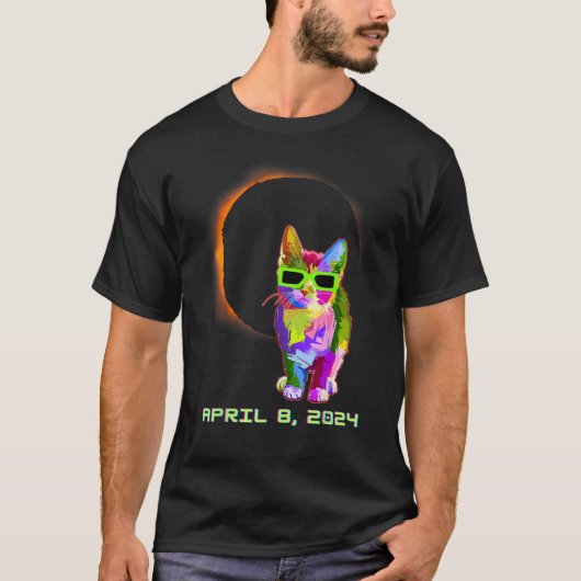 Solar Eclipse TShirt Cat Wearing Solar Eclipse Gla (Vorderseite)