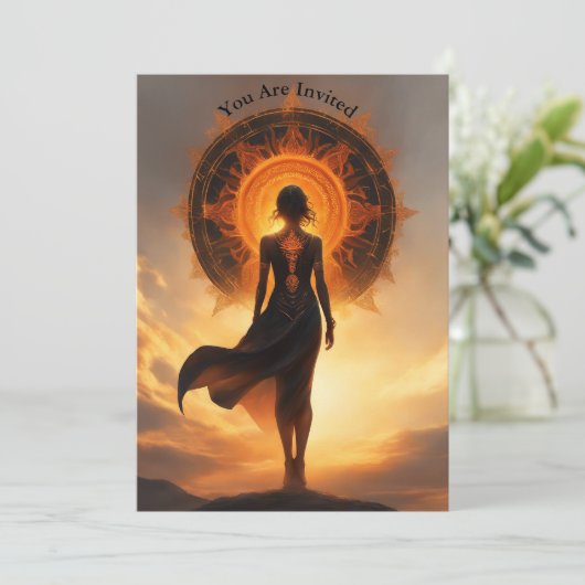 Solar Eclipse View Party vollständig individuell g Einladung (Stehend Vorderseite)