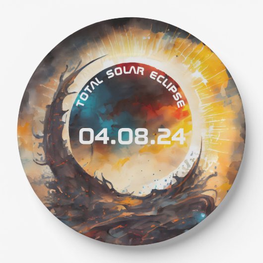 Solar Eclipse Viewing Party Pappteller (Vorderseite)