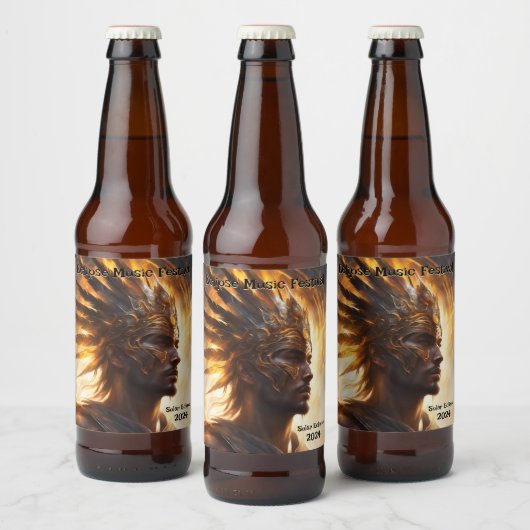 Solar Eclipse Warrior King - Set von 6 Bierflaschenetikett (Flaschen)