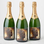 Solar Eclipse Warrior King - Set von 6 Schaumweinetikett (Flaschen)