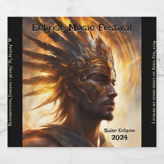 Solar Eclipse Warrior King - Set von 6 Schaumweinetikett (Einzelnes Label)