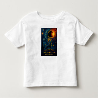 Solar Eclipse Wolf Starry Night Wildern Kleinkind T-shirt