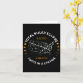Solar-Eclipse zweimal im Leben 2024 Gesamtsolaranl Karte (Gelbe Blume)