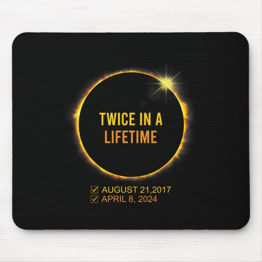 Solar-Eclipse zweimal im Leben 2024 Solar-Ausschni Mousepad (Vorne)