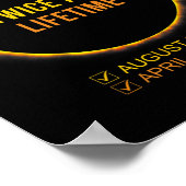 Solar-Eclipse zweimal im Leben 2024 Solar-Ausschni Poster (Ecke)