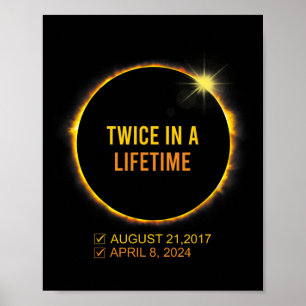 Solar-Eclipse zweimal im Leben 2024 Solar-Ausschni Poster