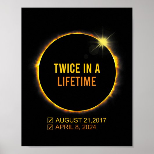 Solar-Eclipse zweimal im Leben 2024 Solar-Ausschni Poster (Vorne)
