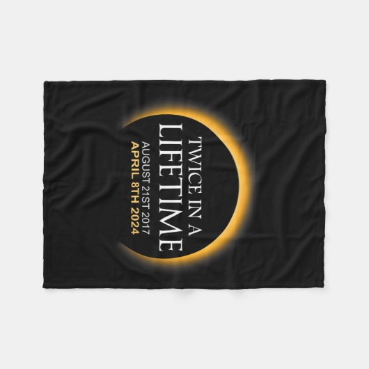 Solar-Eclipse zweimal im Leben 2024 Solar-Eclipse Fleecedecke (Vorderseite (Horizontal))