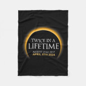 Solar-Eclipse zweimal im Leben 2024 Solar-Eclipse Fleecedecke (Vorderseite)