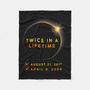 Solar-Eclipse zweimal im Leben 2024 Solar-Eclipse Fleecedecke