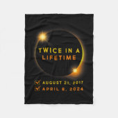Solar-Eclipse zweimal im Leben 2024 Solar-Eclipse Fleecedecke (Vorderseite)