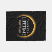 Solar-Eclipse zweimal im Leben 2024 Solar-Eclipse Fleecedecke (Vorderseite (Horizontal))