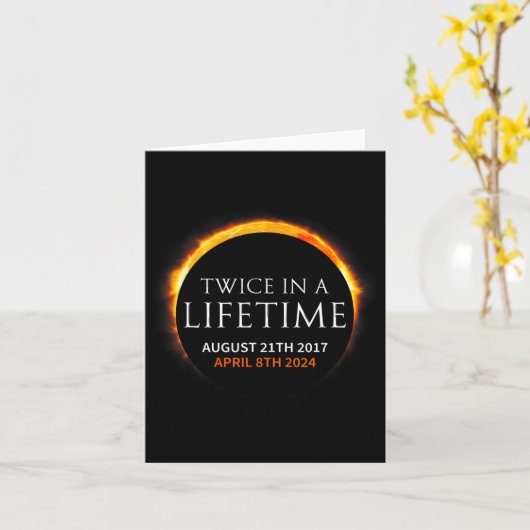 Solar-Eclipse zweimal im Leben 2024 Solar-Eclipse Karte (Gelbe Blume)