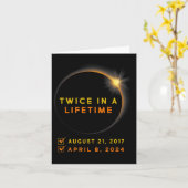 Solar-Eclipse zweimal im Leben 2024 Solar-Eclipse Karte (Gelbe Blume)