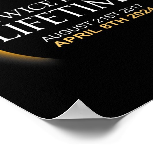 Solar-Eclipse zweimal im Leben 2024 Solar-Eclipse Poster (Ecke)