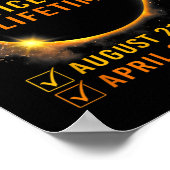 Solar-Eclipse zweimal im Leben 2024 Solar-Eclipse Poster (Ecke)