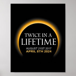 Solar-Eclipse zweimal im Leben 2024 Solar-Eclipse Poster