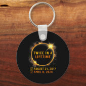 Solar-Eclipse zweimal im Leben 2024 Solar-Eclipse Schlüsselanhänger (Vorderseite)