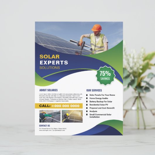 Solar Expert Solution Flyer Vorlage (Stehend Vorderseite)