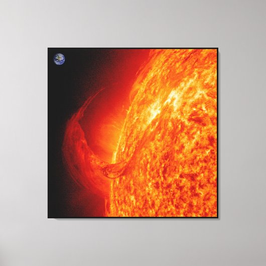 Solar Flare Sun & Earth Astronomie Foto Leinwand (Vorderseite)