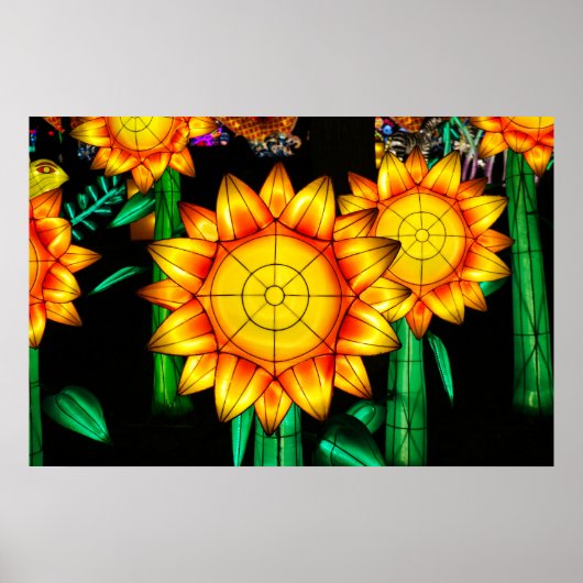 Solar Flare Sunflowers Poster (Vorne)