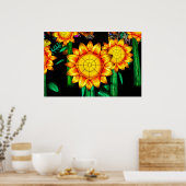Solar Flare Sunflowers Poster (Küche)