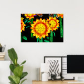 Solar Flare Sunflowers Poster (Heimbüro)