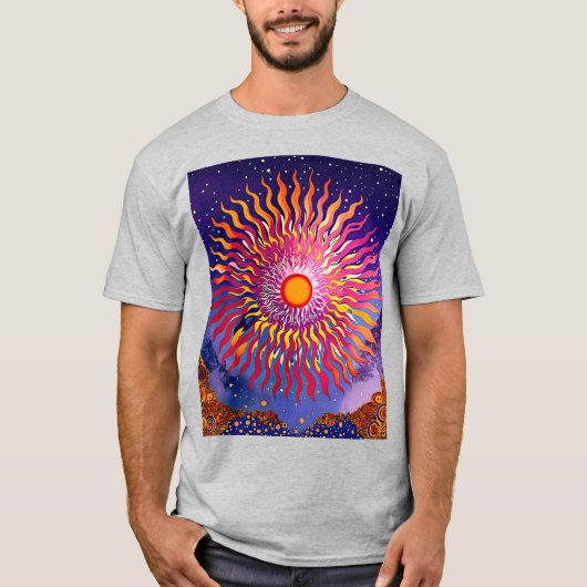 "Solar flüstert in den Himmel" Die Sonne T-Shirt (Vorderseite)