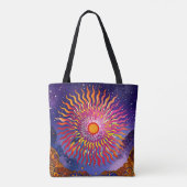 "Solar flüstert in den Himmel" Die Sonne Tasche (Rückseite)