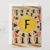 SOLAR GOLD MONOGRAM, hellgelb orange schwarz Einladung (Vorderseite)