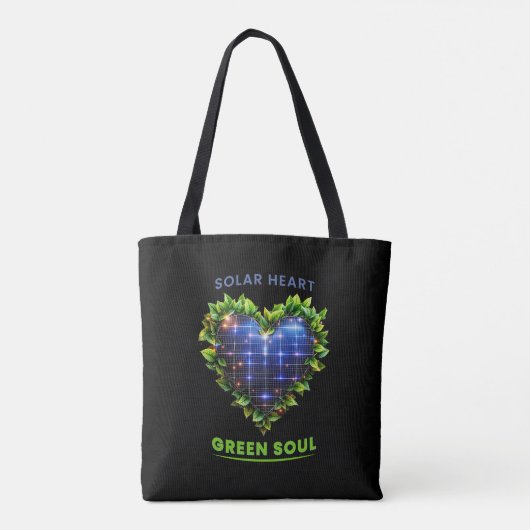 Solar Heart Green Soul - Solarpunk Tote Bag Tasche (Rückseite)